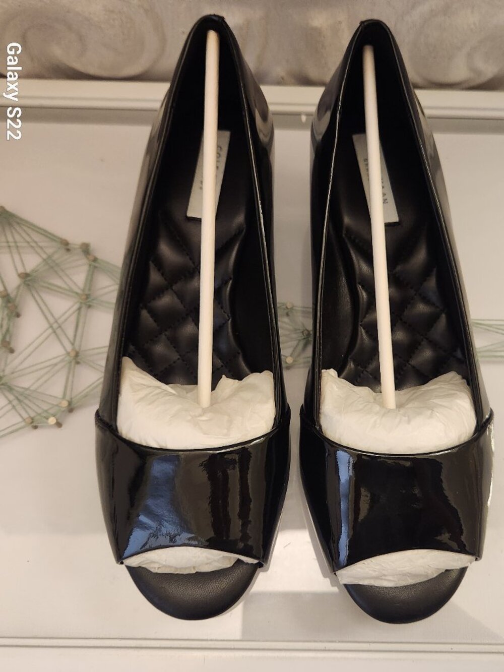 Cole Haan "Kinslee" Open Toe Wedges. Black Patent. NIB. Size 6 - Picture 3 of 10